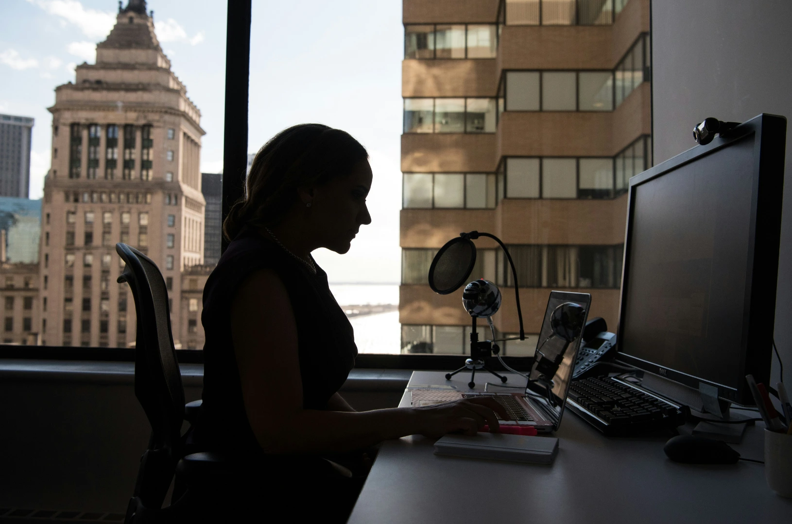 Woman working on computer